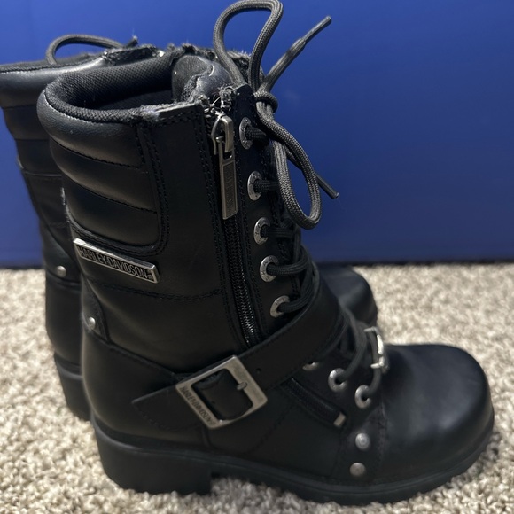Harley-Davidson Shoes - Harley Davidson black leather biker boots size 7M